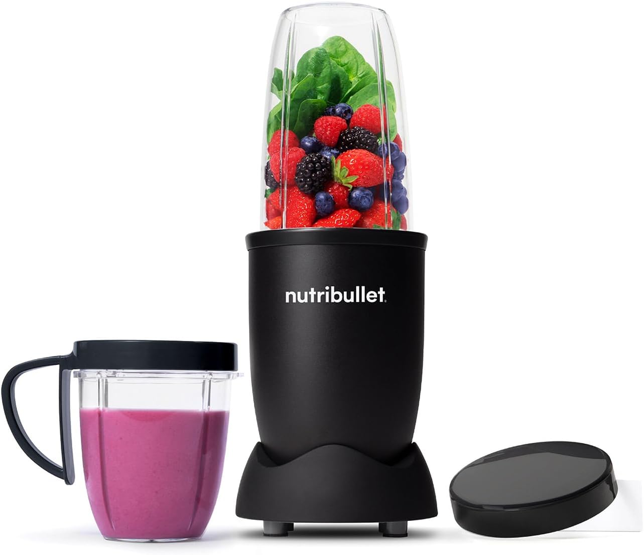 Nutribullet 600 Series 7 piece kit in black with collagen protein smoothie - best value nutribullet UK