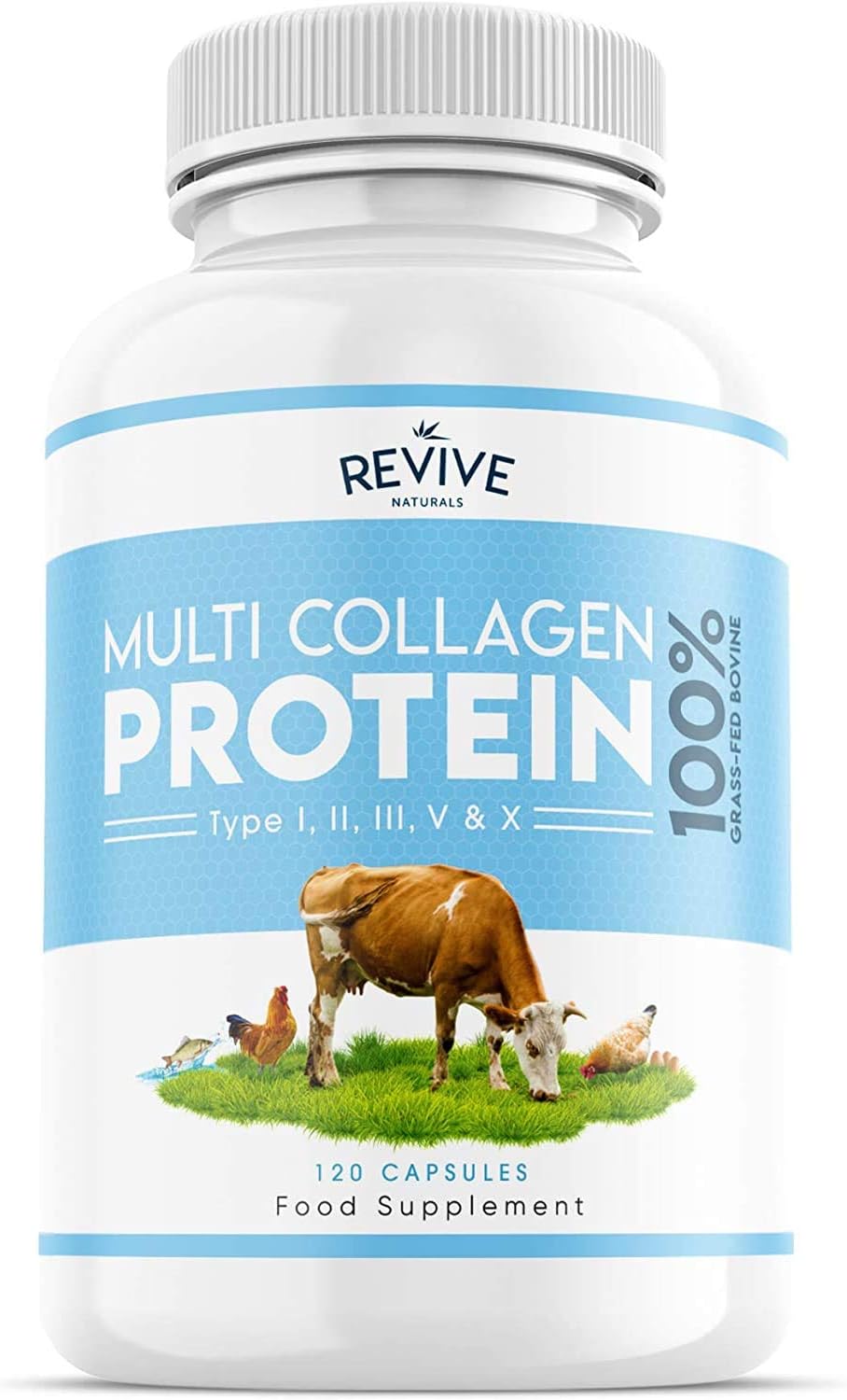 Revive Naturals Multi Collagen supplement for skin joints hair and nails