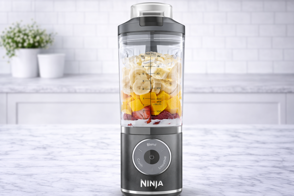 Ninja Blast portable blender 530ml cordless rechargeable making green smoothie - budget ninja portable blender