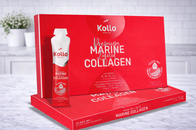 Kollo collagen liquid marine sachets box and single sachet - premium UK collagen supplement review