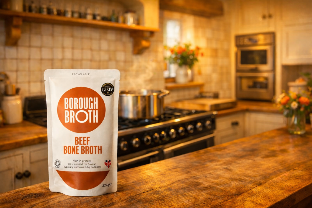 Borough Broth organic bone broth glass jar - premium restaurant-quality bone broth UK