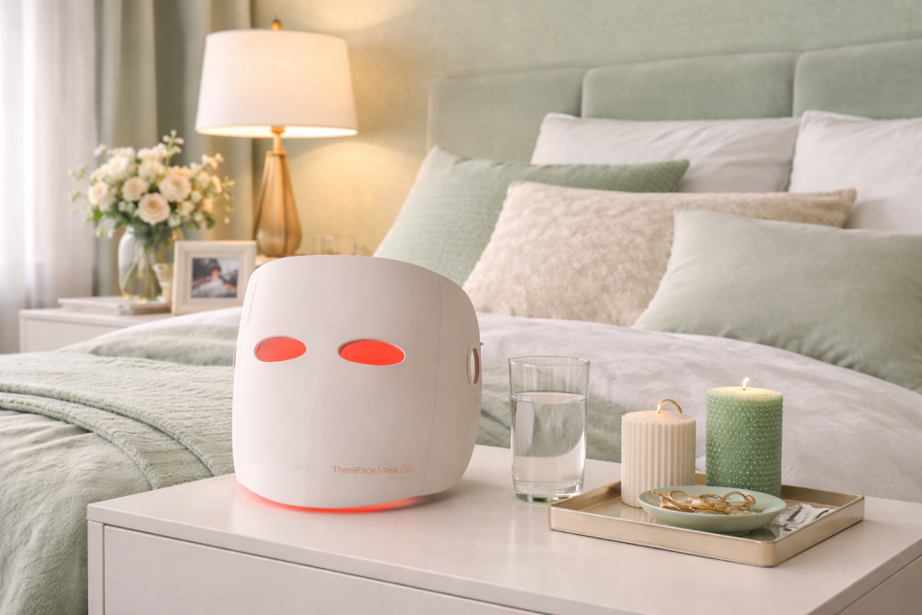 Therabody TheraFace Mask Glo review - premium LED face mask with red blue and infrared light UK