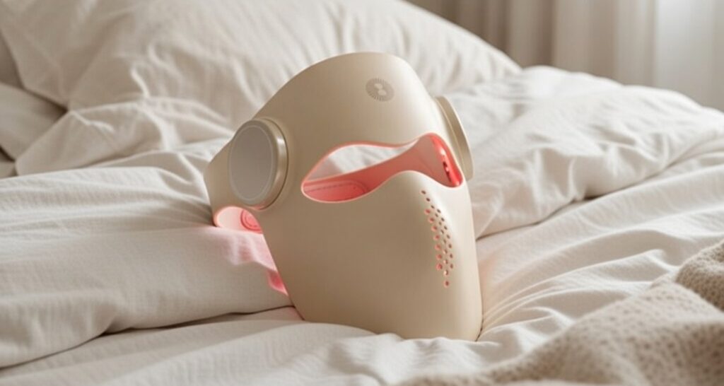 MeTime Ritual LED light face mask review - silicone red light therapy mask UK