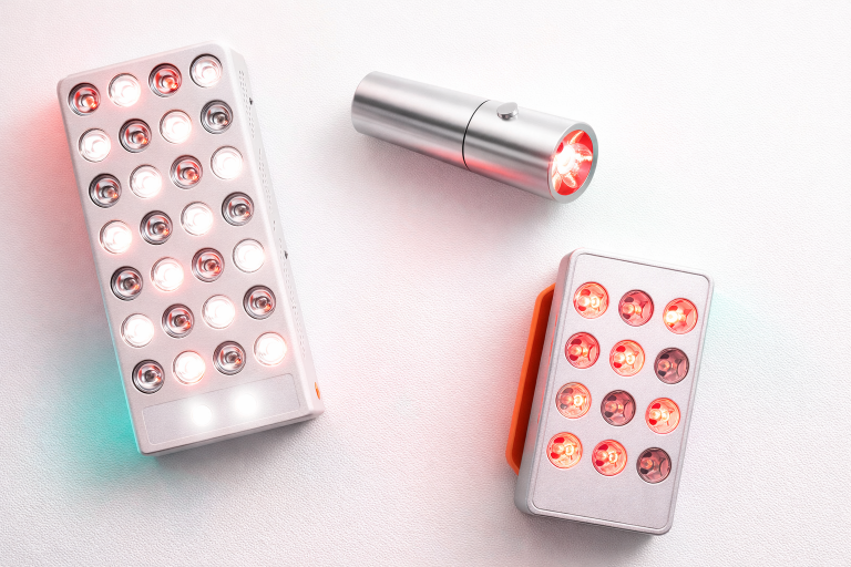 BlockBlueLight red light therapy devices UK — Target Torch, Tabletop panel, Portable panel, LED face mask and BioLight