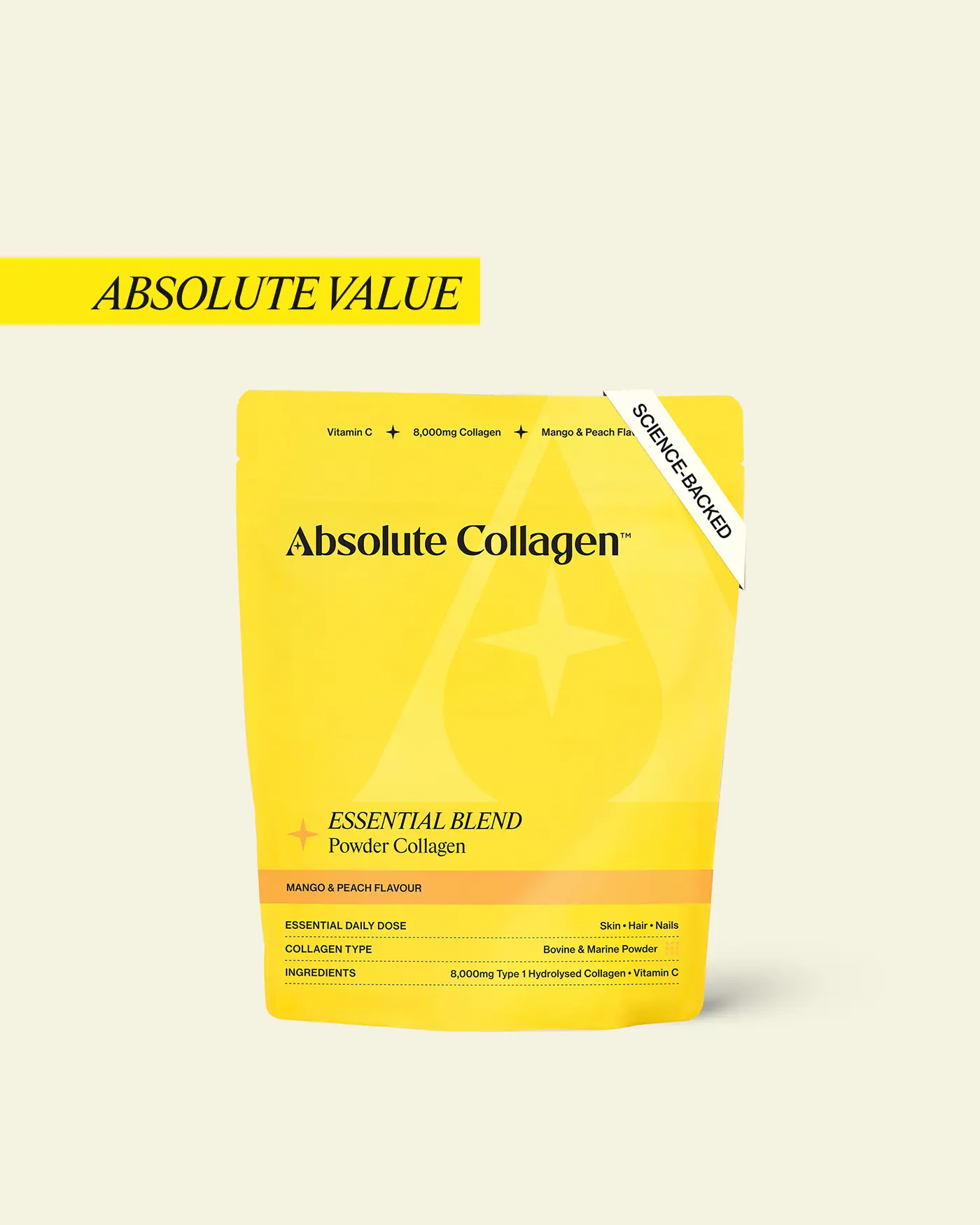 Absolute Collagen Essential Blend Powder Mango and Peach